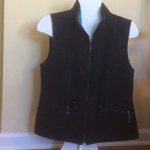 Navy cotton vest with turquoise lining inside